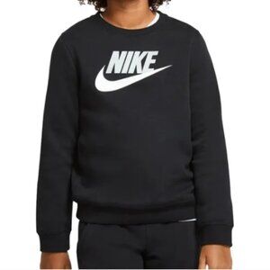 Nike Unisex Black Crewneck Sweatshirt Logo Graphic Long Sleeve  Size 7 (Large)
